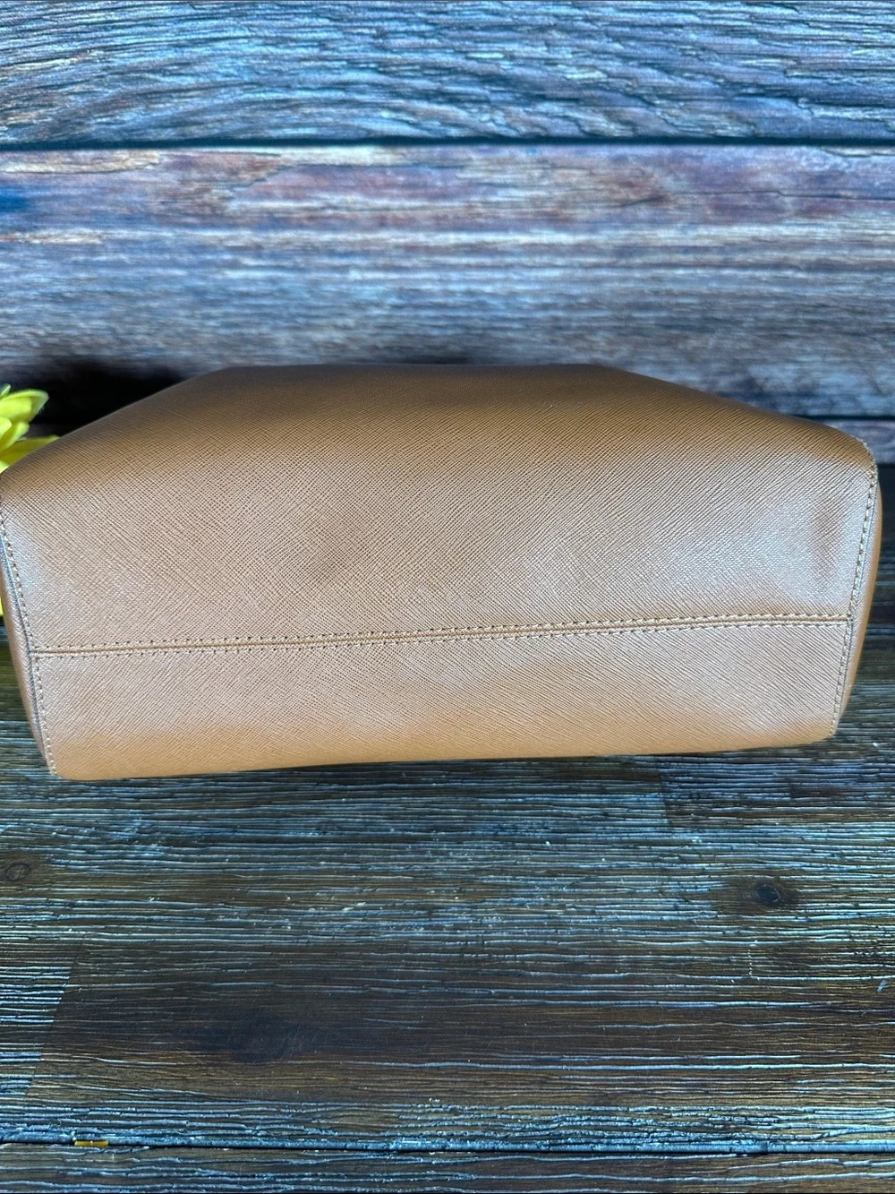 Michael Kors Cognac Leather Shoulder Bag with Gold Chain